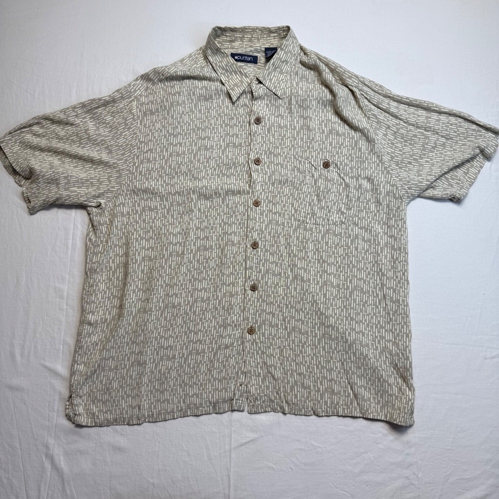 Puritan Shirt XL Mens‎ Short Sleeve Button Up 2 tone Light Weight